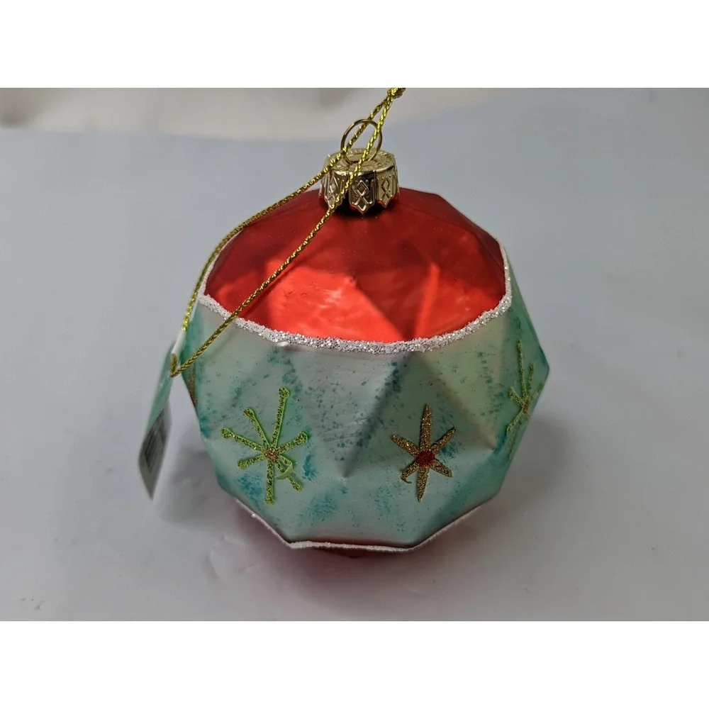 Kurt Adler Glass Ornament Red Blue‎